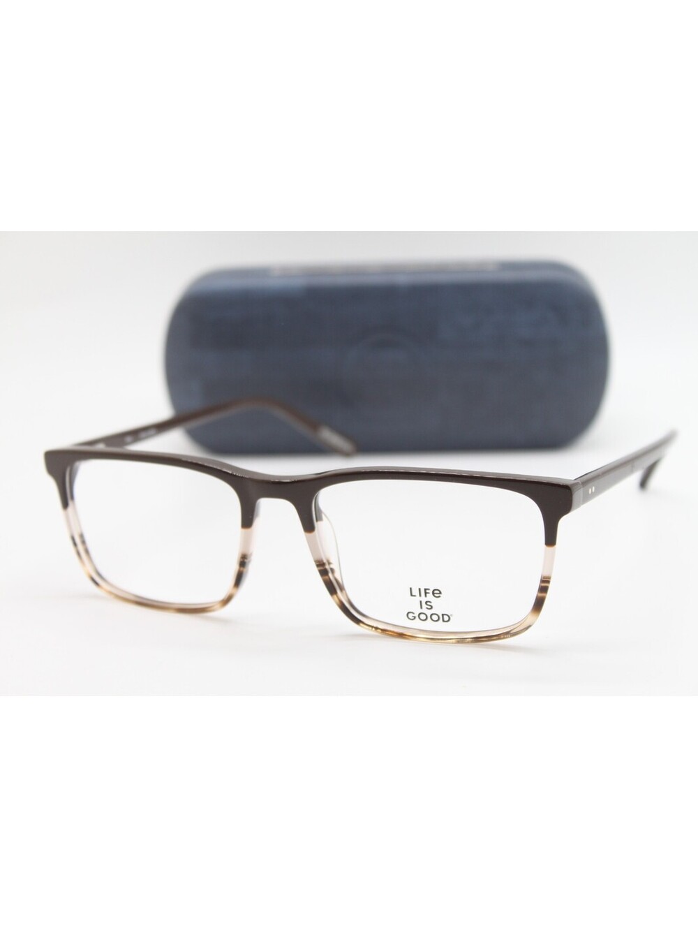 NEW LIFE IS GOOD TOBY BROWN (BRN) AUTHENTIC EYEGLASSES W/CASE 56-18